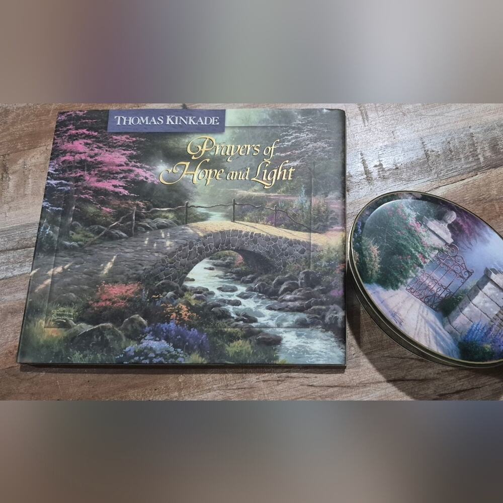 Thomas Kinkade 'Prayers of Hope and Light' with Vibrant Landscape And Candle Set